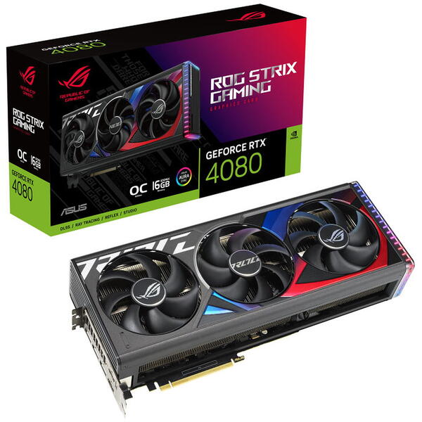 Placa video Asus GeForce RTX 4080 ROG Strix O16G 16GB GDDR6X 256 bit DLSS 3.0