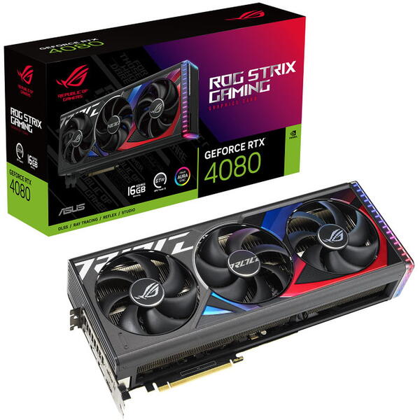 Placa video Asus GeForce RTX 4080 ROG Strix 16GB GDDR6X 256 bit DLSS 3.0