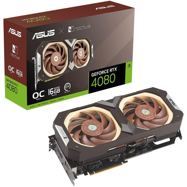 Placa video Asus GeForce RTX 4080 Noctua OC Edition 16GB GDDR6X 256 bit DLSS 3.0