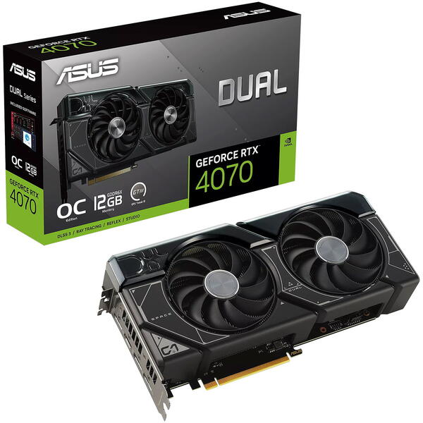 Placa video Asus GeForce RTX 4070 DUAL OC 12GB GDDR6X 192 bit DLSS 3.0