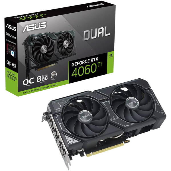 Placa video Asus GeForce RTX 4060 Ti Dual OC 8GB GDDR6 128-bit DLSS 3.0