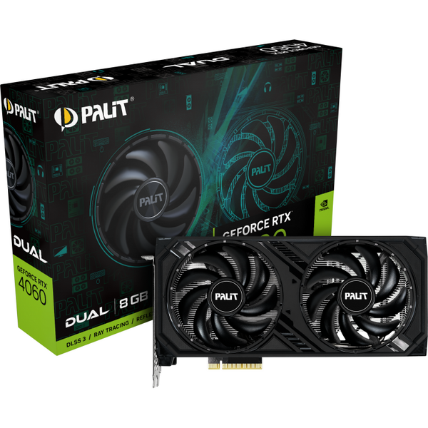 Placa video Palit GeForce RTX 4060 DUAL 8GB GDDR6 128 bit DLSS 3.0