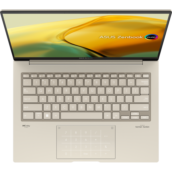 Laptop Asus Zenbook 14X OLED UX3404VA, 14.5 inch 2.8K 120Hz Touch, Intel Core i9-13900H, 16GB DDR5, 1TB SSD, Intel Iris Xe, Win 11 Pro, Sandstone Beige