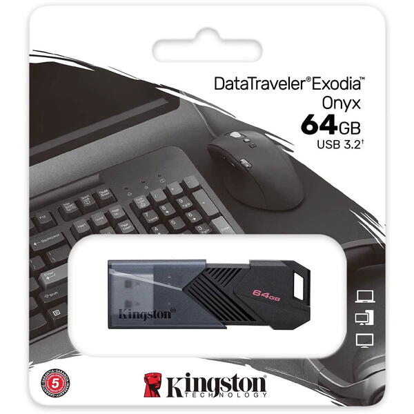 Memorie USB Kingston DataTraveler Exodia Onyx 64GB USB 3.2