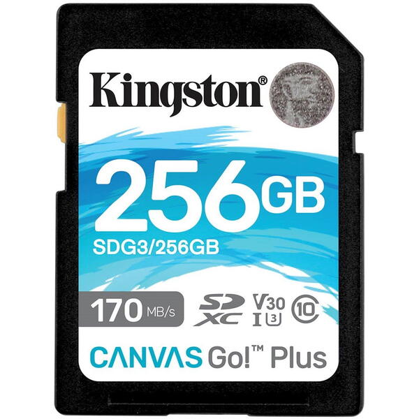 Kingston SDXC Canvas GO Plus Clasa 10 UHS-I 256GB