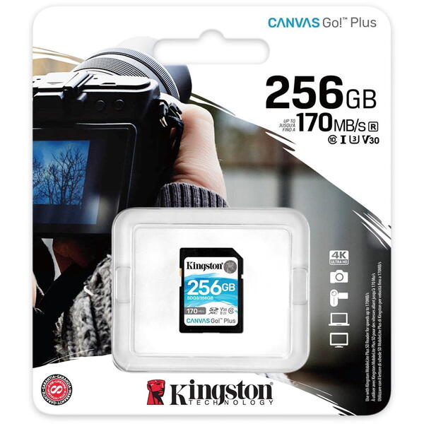 Kingston SDXC Canvas GO Plus Clasa 10 UHS-I 256GB
