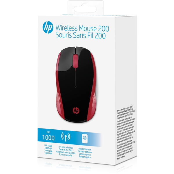 HP Mouse 200 Wireless Empres Red