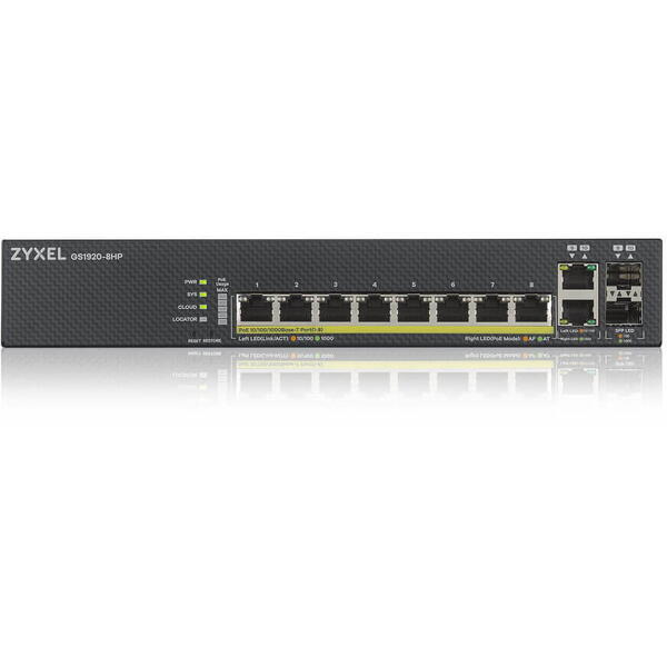 Switch ZyXEL GS1920-8HP V2, 8 Porturi Gigabit PoE