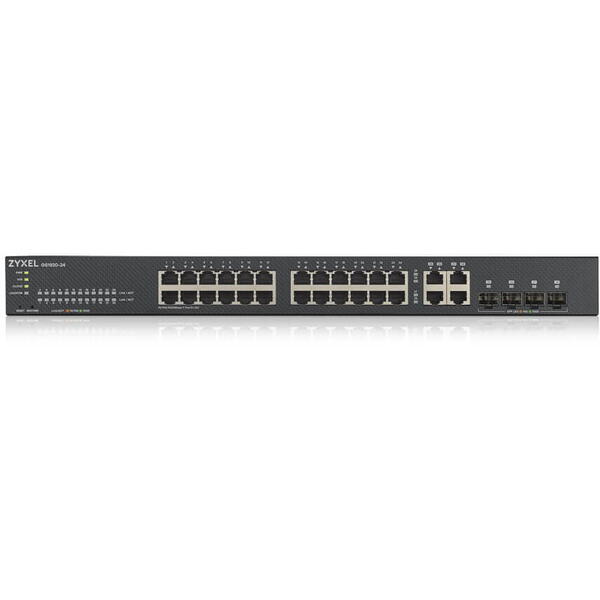 Switch ZyXEL GS1920-24 v2, 24 Porturi Gigabit + 4x RJ45/SFP