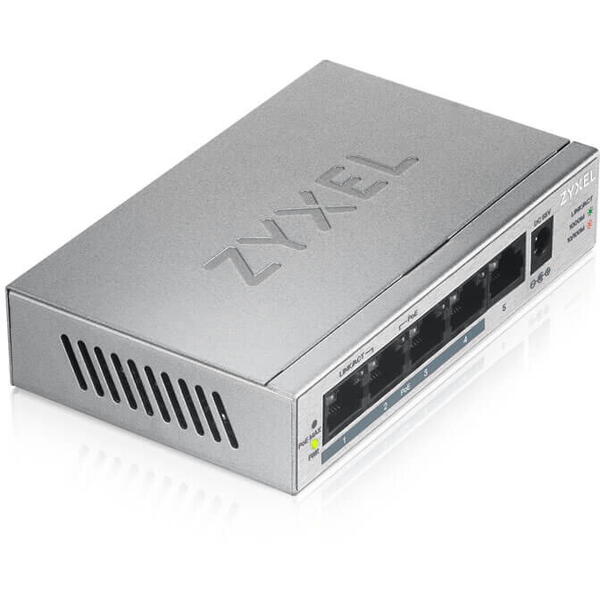 Switch ZyXEL GS1005-HP, 5 porturi gigabit, PoE