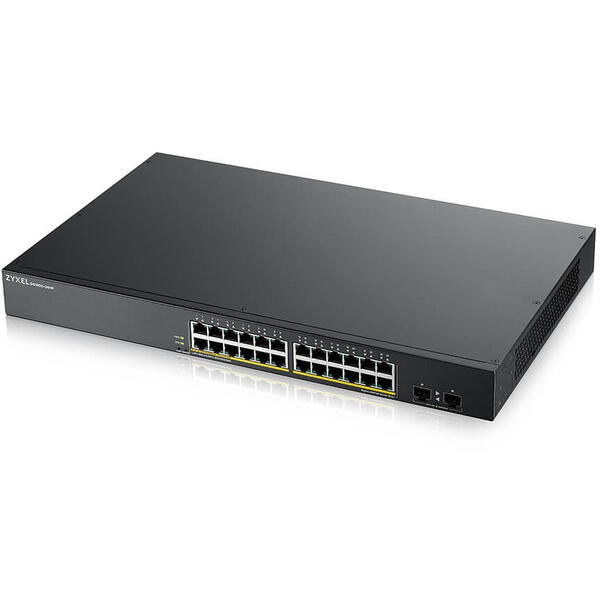 Switch ZyXEL GS1900-24HP V2, 24 Porturi Gigabit PoE + 2x SFP