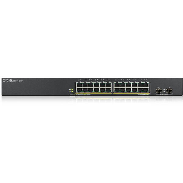 Switch ZyXEL GS1900-24HP V2, 24 Porturi Gigabit PoE + 2x SFP