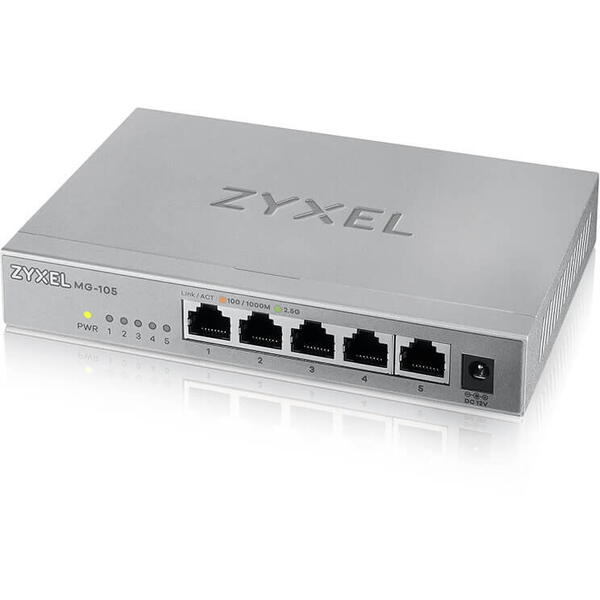 Switch ZyXEL MG-105, 5 Porturi 2.5 Gigabit