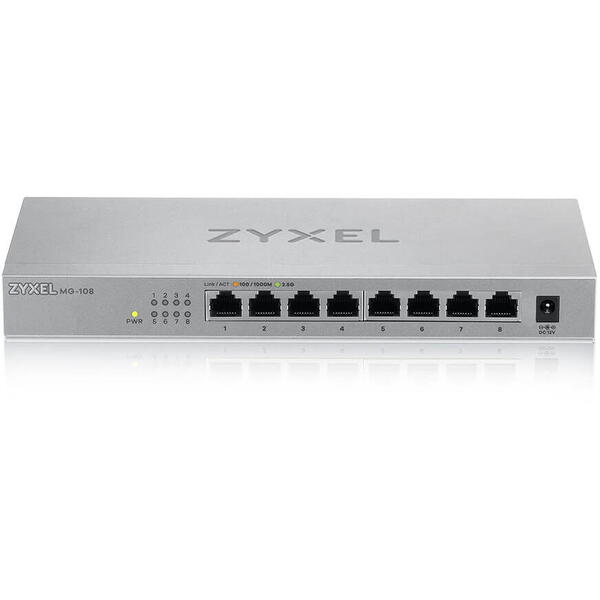 Switch ZyXEL MG-108, 8 Porturi 2.5 Gigabit