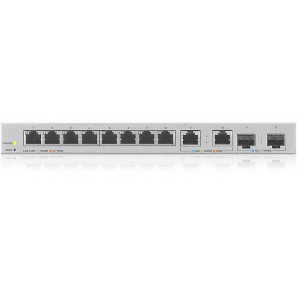 Switch ZyXEL XGS1210-12, 8 Porturi 2.5 Gigabit + 2x SFP+