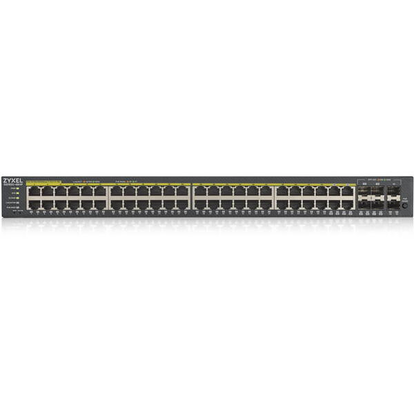 Switch ZyXEL GS1920-48HP v2, 44 Porturi Gigabit PoE + 4x RJ45/SFP PoE + 2x SFP