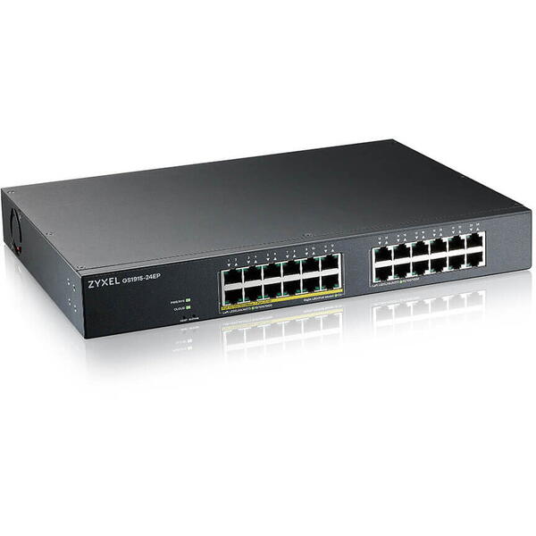 Switch ZyXEL GS1915-24EP, 12 Porturi Gigabit PoE + 12 Porturi Gigabit