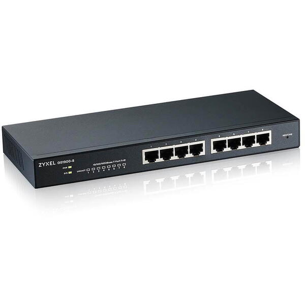 Switch ZyXEL GS1900-8 v2, 8 Porturi Gigabit