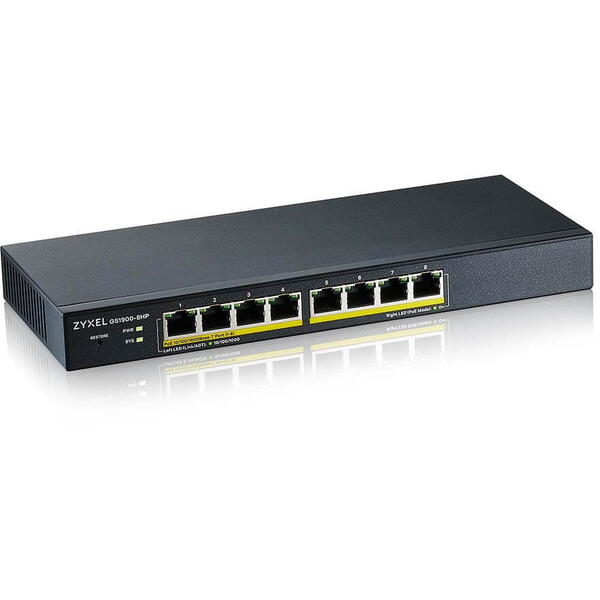 Switch ZyXEL GS1900-8HP V3, 8 Porturi Gigabit PoE