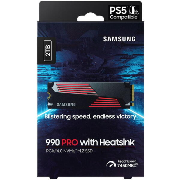 SSD Samsung 990 PRO HeatSink 2TB PCI Express 4.0 x4 M.2 2280