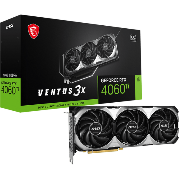 Placa video MSI GeForce RTX 4060 Ti VENTUS 3X OC 16GB GDDR6 128 bit DLSS 3.0