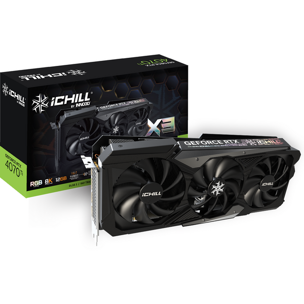 Placa video INNO3D GeForce RTX 4070 Ti iChill X3 12GB GDDR6X 192 bit DLSS 3.0