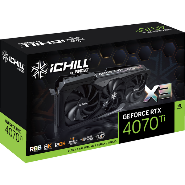 Placa video INNO3D GeForce RTX 4070 Ti iChill X3 12GB GDDR6X 192 bit DLSS 3.0