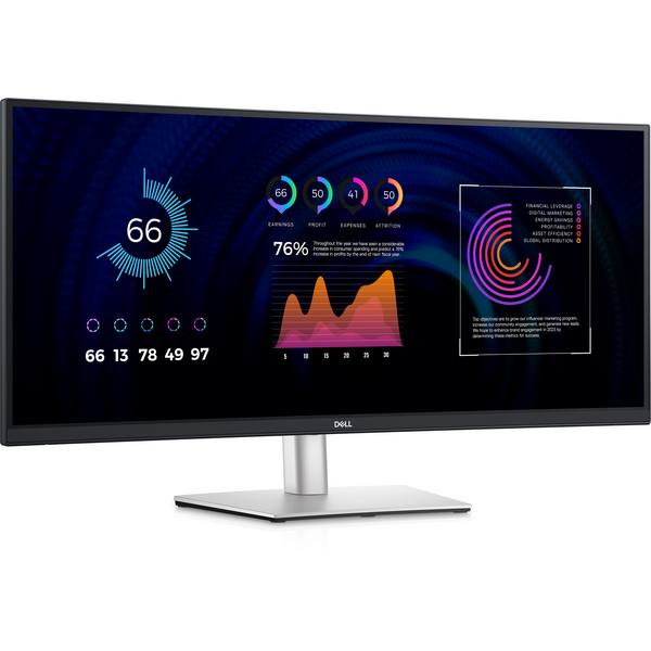 Monitor LED Dell P3424WE Curbat 34 inch UWQHD IPS 5 ms 60 Hz KVM USB-C