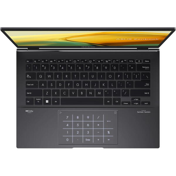 Laptop Asus Zenbook 14 OLED UM3402YA, 14 inch 2.8K 90Hz, AMD Ryzen 5 7530U, 16GB DDR4X, 512GB SSD, Radeon, Win 11 Pro, Jade Black