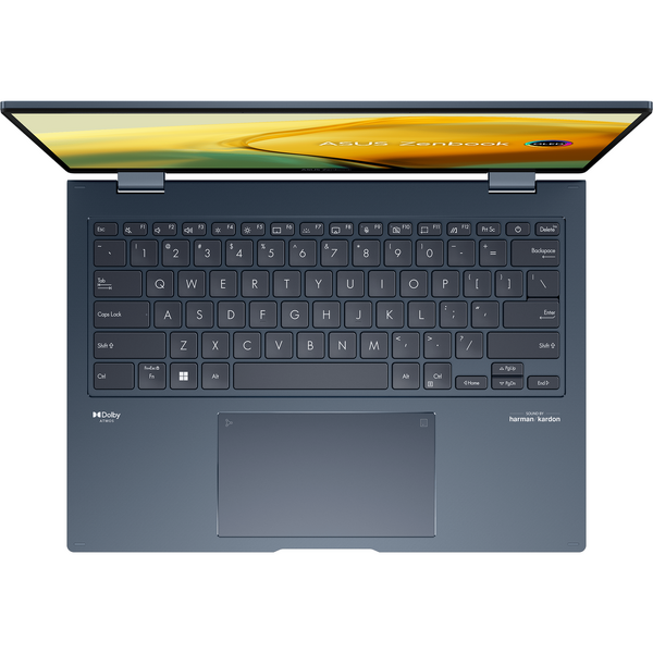 Laptop Asus Zenbook 14 Flip UP3404VA 14 inch OLED , 2.8K 90Hz Touch, Intel Core i7-1360P, 16GB DDR5, 1TB SSD, Intel Iris Xe, Win 11 Pro, Ponder Blue