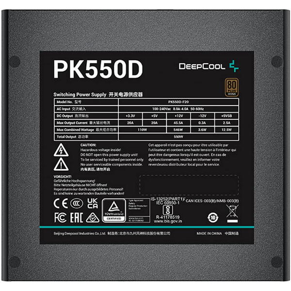 Sursa Deepcool PK550D, 80+ Bronze, 550W