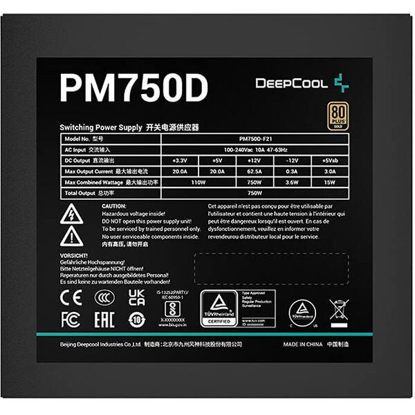 Sursa Deepcool PM750D, 80+ Gold, 750W