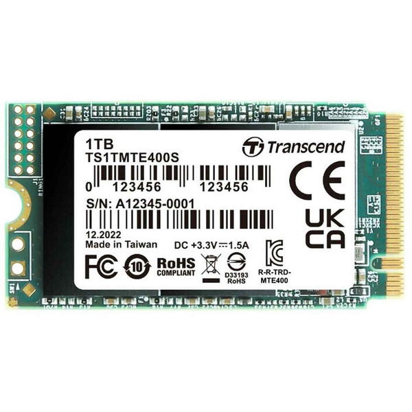 SSD Transcend MTE400S 1TB PCI Express 3.0 x4 M.2 2242