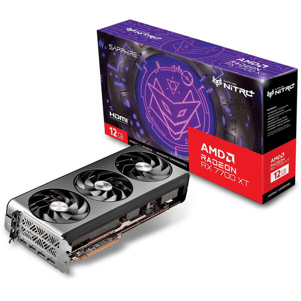 Placa video Sapphire Radeon RX 7700 XT NITRO+ 12GB GDDR6 1‎92 bit