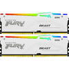 Memorie Kingston FURY Beast RGB White 64GB DDR5 6000MHz CL40 Kit Dual Channel