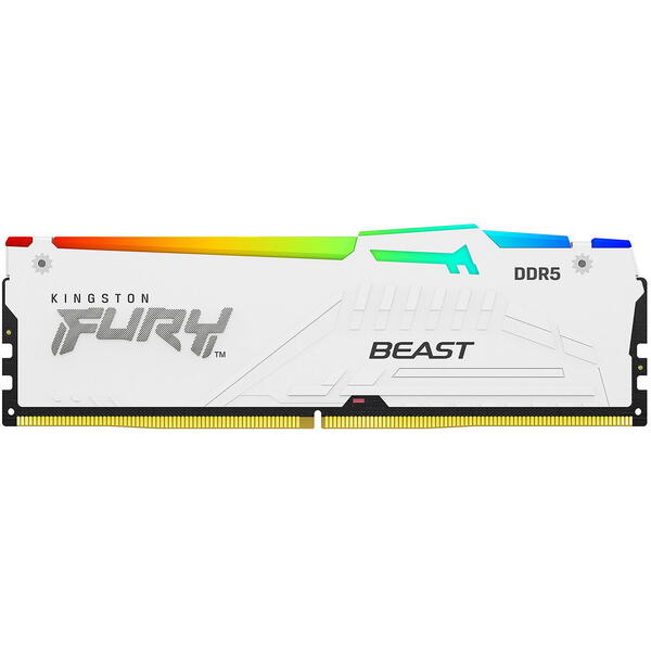 Memorie Kingston FURY Beast RGB White 64GB DDR5 6000MHz CL40 Kit Dual Channel