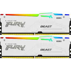 Memorie Kingston FURY Beast RGB White 64GB DDR5 6000MHz CL40 Kit Dual Channel