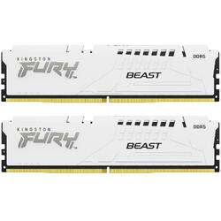 Memorie Kingston FURY Beast White 64GB DDR5 6000MHz CL40 Kit Dual Channel