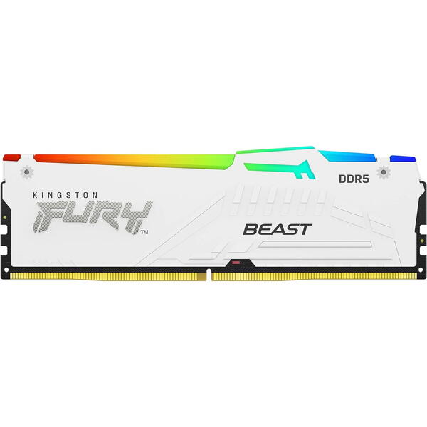 Memorie Kingston FURY Beast RGB White 16GB DDR5 5600MHz CL36