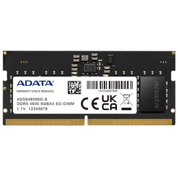 Memorie Notebook A-DATA 8GB, DDR5 4800MHz, CL40