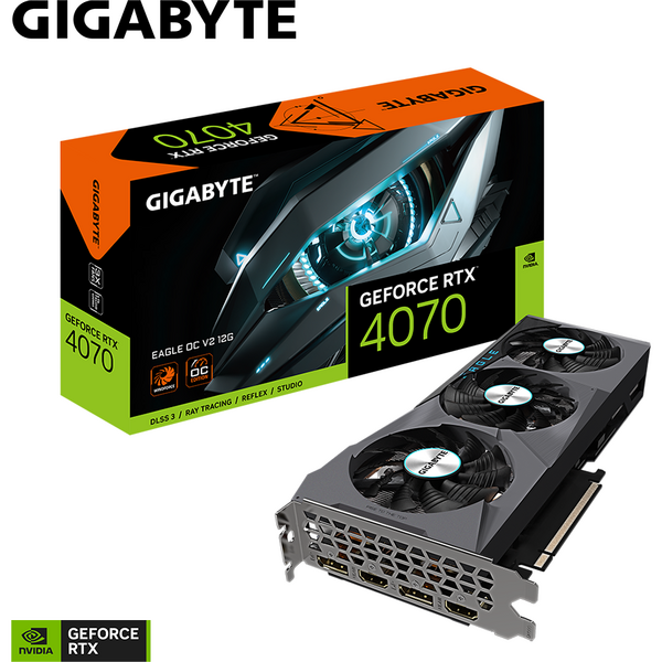 Placa video Gigabyte GeForce RTX 4070 EAGLE OC V2 12GB GDDR6X 192 Bit DLSS 3.0