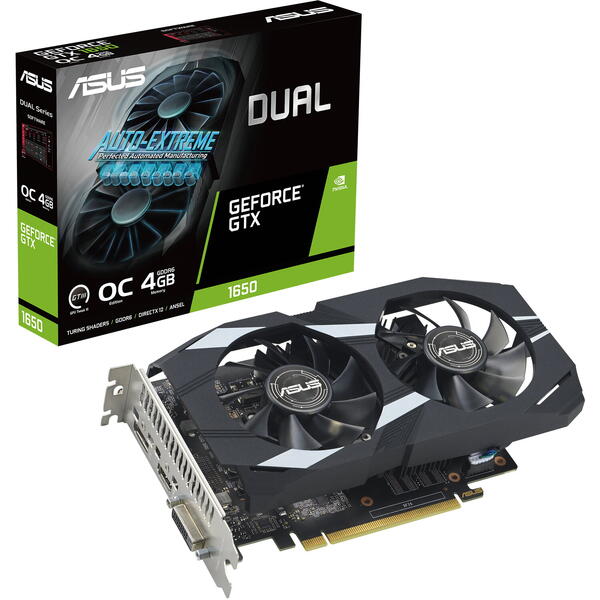 Placa video Asus Dual GeForce GTX 1650 4GB EVO OC Edition 128 Bit