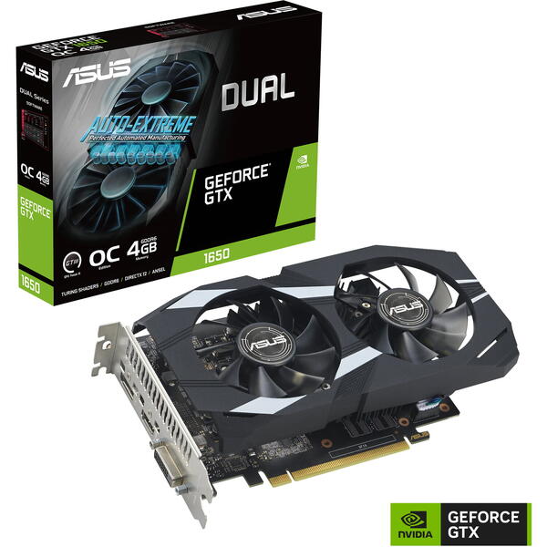 Placa video Asus Dual GeForce GTX 1650 4GB EVO OC Edition 128 Bit