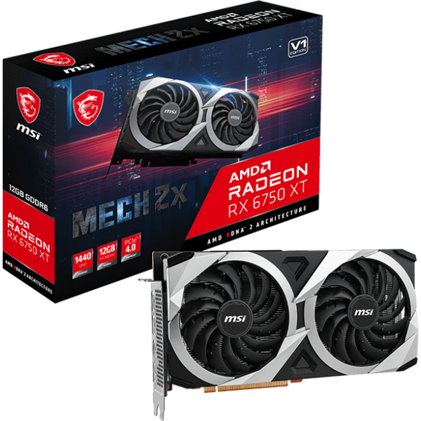 Placa video MSI Radeon RX6750 XT Mech 2x 12GB GDDR6 OC 192 Bit