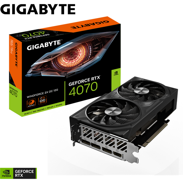 Placa video Gigabyte GeForce RTX 4070 WINDFORCE 2X OC 12GB GDDR6X 192 Bit DLSS 3.0