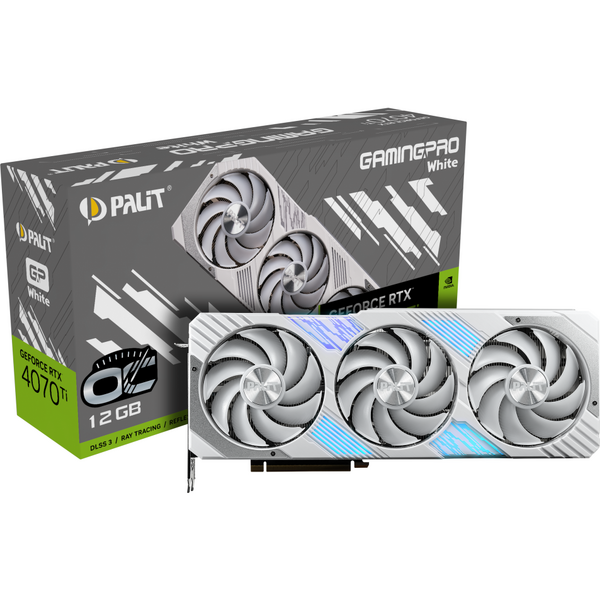 Placa video Palit GeForce RTX 4070 Ti GamingPro White OC 12GB GDDR6X 192 Bit DLSS 3.0