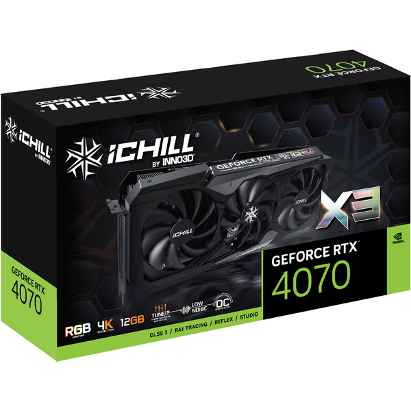 Placa video Inno3D GeForce RTX 4070 iCHILL X3 12GB GDDR6X 192 Bit DLSS 3.0