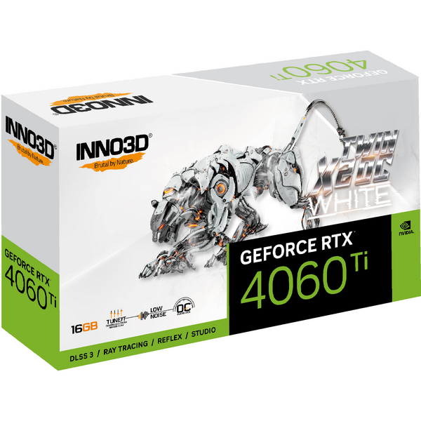 Placa video INNO3D GeForce RTX 4060 Ti Twin X2 OC White 16GB GDDR6 128 Bit DLSS 3.0