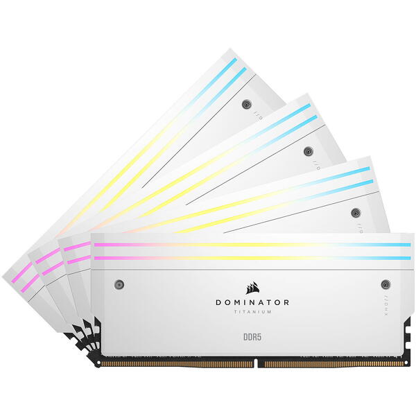 Memorie Corsair Dominator Titanium RGB White 64GB 6000MHz CL36 Kit Quad Channel