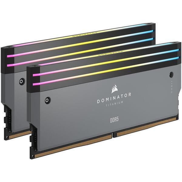 Memorie Corsair Dominator Titanium RGB Grey 64GB 6000MHz CL30 Kit Dual Channel